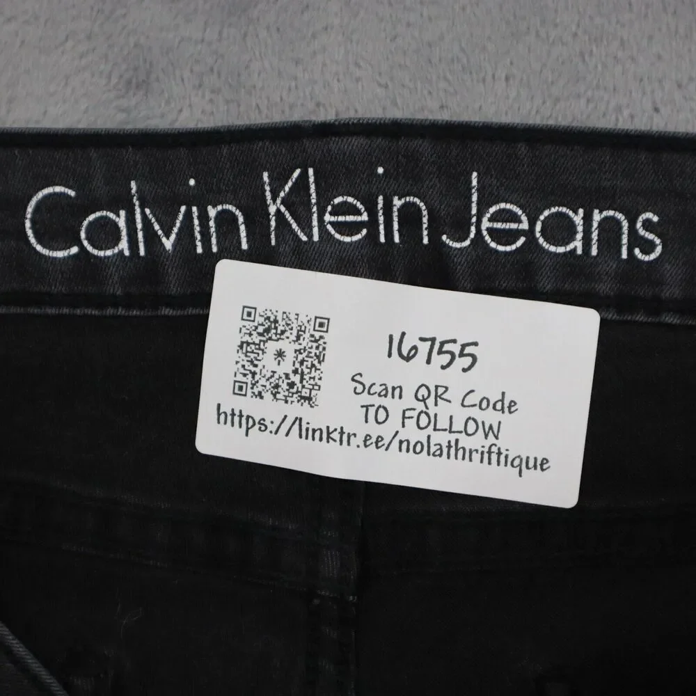 Calvin Klein Jeans Pants Mens 31 Black Mid Rise Flat Front Straight Leg Bottoms